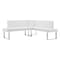 Armen Living Amanda Contemporary Nook Corner Dining Bench in White Faux Leather and Chrome Finish LCAMCOWHSF - alternate 1